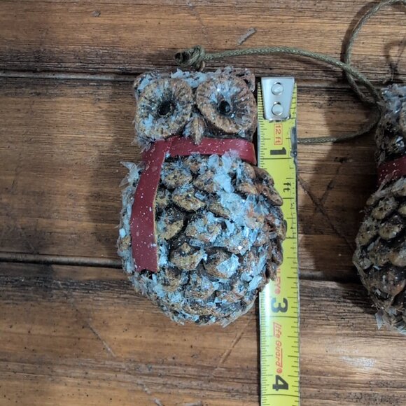 Frosty Owl Ornaments 2"x3" Inches Christmas Ornament Holiday Woodland Snow Set 4 - Picture 8 of 8